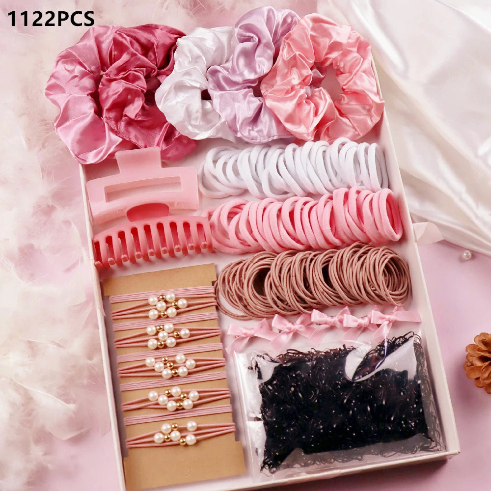 1 Set Pink Hair Accessories Set For Women Girls Hair Claw Hair Tie,Hair Scrunchies Rubber Band For Hair Fashion Hair Accessories.