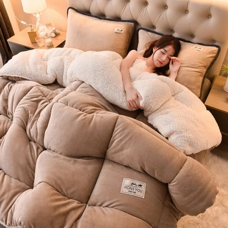 Household Thickened Warm Quilt Core Milk Double-sided Velvet Lamb Wool Autumn Winter Blanket Warm Double-sided Velvet Core