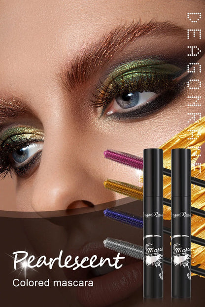 Colorful Waterproof Mascara Blue Purple Pearl Mascara Dense Eye Makeup Bronze Fine Diamond Silver Mascara Cream Cosmetics Makeup.