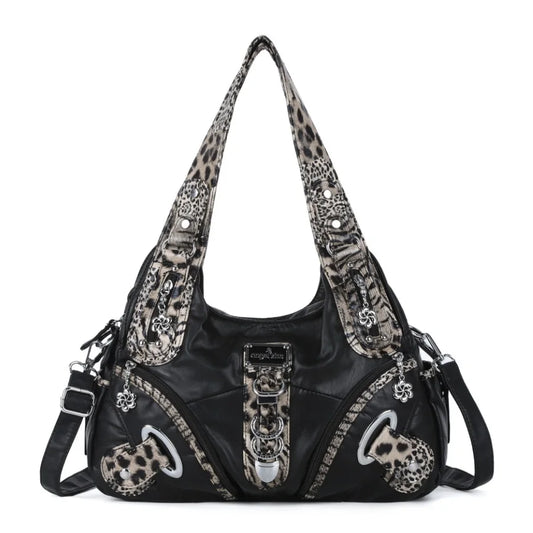 Angelkiss Women Handbags Large Women's Shoulder Bag Leopard Print Top-Handle Fashion Satchel Dumpling Shoulder Tote Hobos Bag.