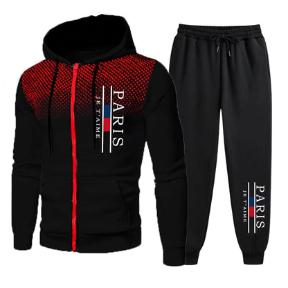 Fashion Autumn Winter Men Hoodies Men's Zipper Sweatshirts Outdoors Jogging Versatile Pants Tracksuit Comfortable Daily Quality.