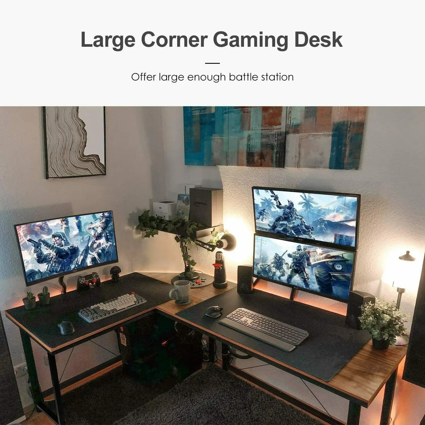 Homfa 66.5 cm (170 ") L Form Schreibtisch Computer Gaming Laptop Schreibtisch Home Office Ecke Workstation Tisch Arbeits zimmer 170x120x75cm