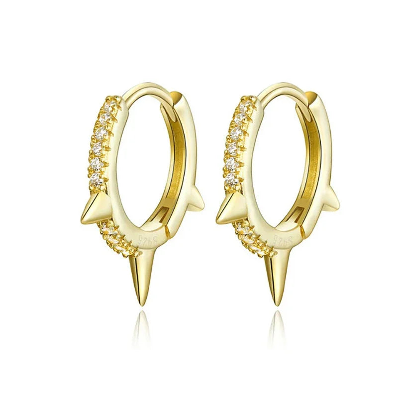 Silver Gold Color Hoop Earring Trendy Punk Hip Hop Rivet Ear Rings for Women Gothic Party Jewelry Pendientes Orecchini 2025