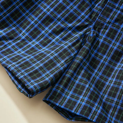 Herren-Boxershorts aus Baumwolle, atmungsaktiv, weich, bequem, elastischer Bund, karierte Boxershorts, Hosen für Herren, Zuhause, Alltag