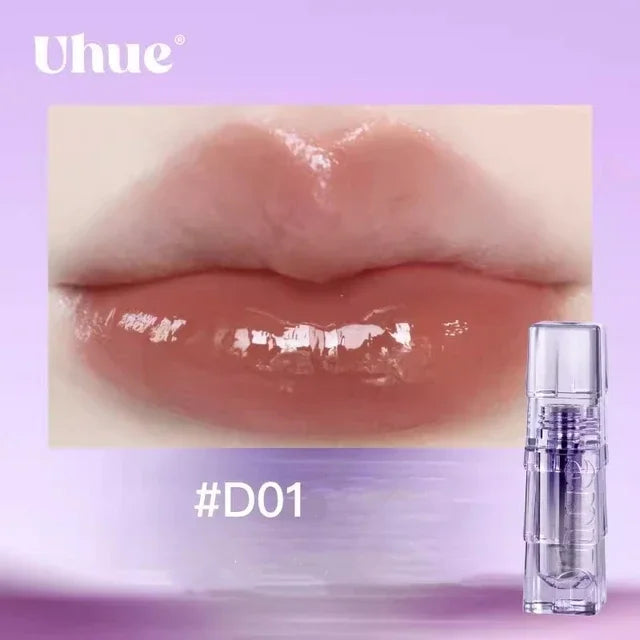 Uhue Lip Gloss Moisturizing Hydrating Glass Lip Glaze Crystal Fruit Nourishing Lipstick for Women Lipstick Makeup Cosmetics