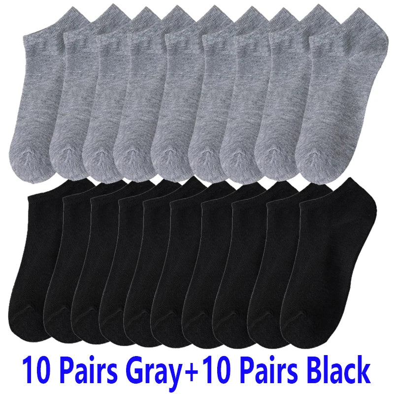 10/20/30Pairs Socks Men Women Boat Socks Thin Breathable Comfy Sweat-absorbing Ankle Socks Unisex Casual Plain Color Short Socks.