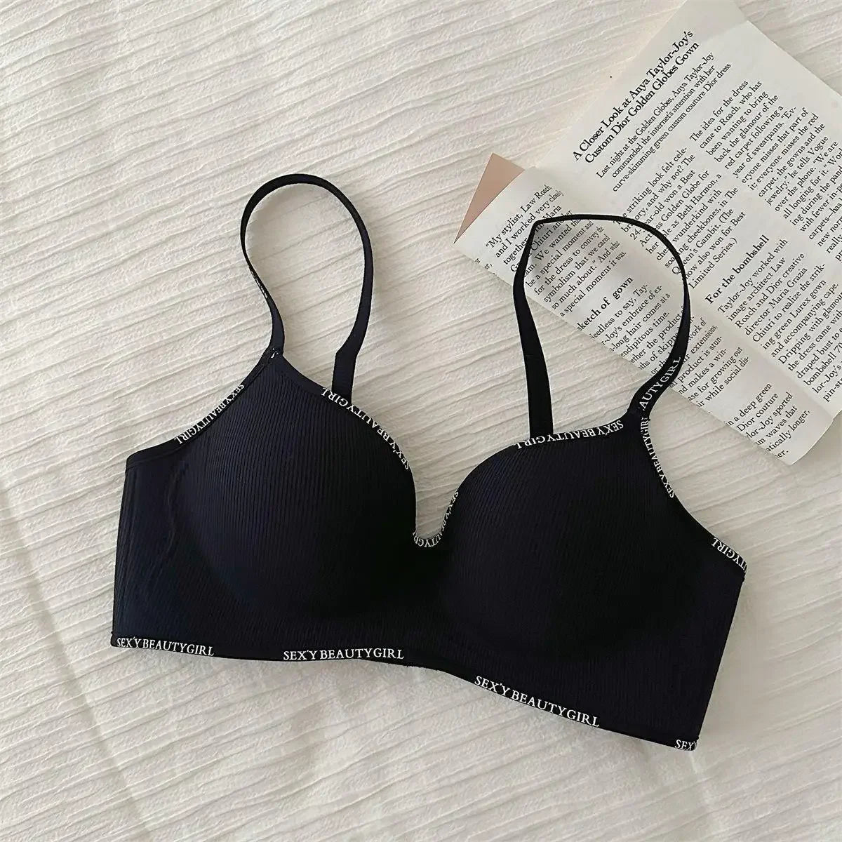 Wireless Push Up Bra for Small Chest - Seamless Anti-Sagging Invisible Bralette, Enhance Lift Comfort No Trace (Letter Design)