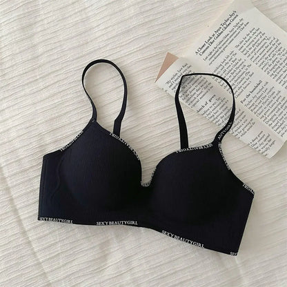 Wireless Push Up Bra for Small Chest - Seamless Anti-Sagging Invisible Bralette, Enhance Lift Comfort No Trace (Letter Design)