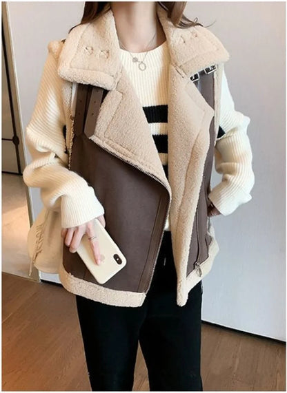 Ärmellose Jacke weibliche Pu Leder Weste Mantel Frauen 2024 Herbst Winter neue Motorrad Weste lose Oberbekleidung Roman beliebte Top