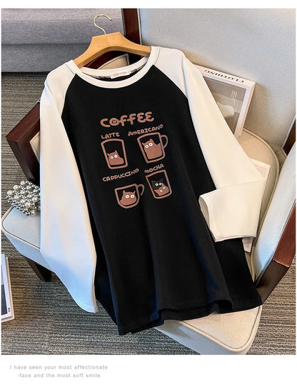 175kg plus size Damen büste Frühling Herbst lockeres Oberteil Rundhals bedrucktes Langarm-Sweatshirt 4xl 5xl 6xl 7xl 8xl 9xl