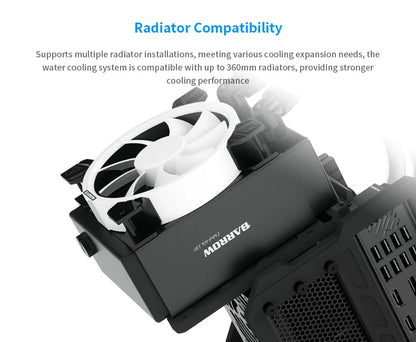 Barrowch ITX Open Frame Aluminum Alloy Water-cooling Computer Case DIY Adjustable Angle PFT-01.