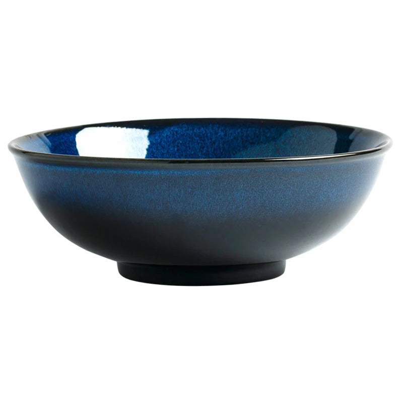 Japanese Blue Kiln Change Ceramic Tableware American Tableware Retro Household Dishes Set Rice Bowl Dishes Restaurant Plate.