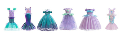 Mädchen Prinzessin Kleider Meerjungfrau Motto Party Sling Mesh Rock Pailletten Leistung Kostüm Geburtstag Kinder Kleidung Perle Säuglings Kleid.