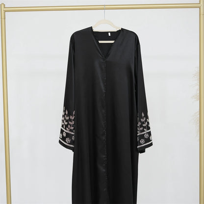 Ramadan Eid Open Beading Kimono Abaya Dubai Muslim Prayer Clothes Women Kebaya Kaftan Dress Islam Robe Arabe Femme Musulmane