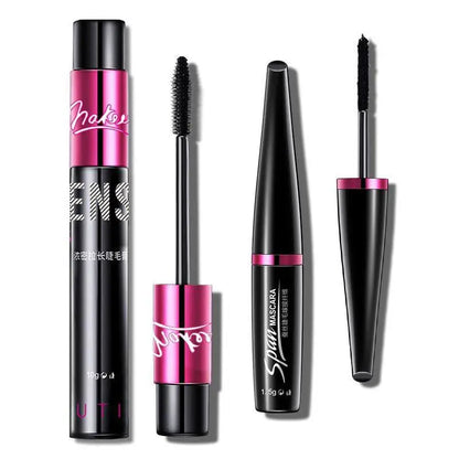 Sweatproof Mascara and Silk Fiber Set Grafting Mascara Set Moisturizing Liquid Curls Thick Eyelashes.