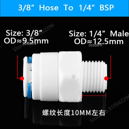 Fit for 1/4" 3/8" OD Tube Straight  Equal Reducer Connector Fitting Aquarium Reverse Osmosis RO Water Dispenser