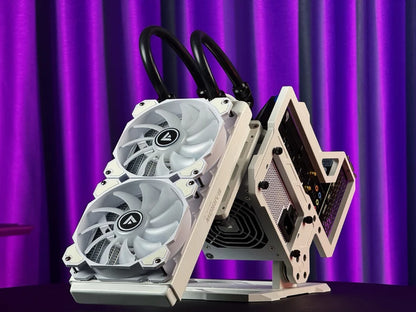 Barrowch ITX Open Frame Aluminum Alloy Water-cooling Computer Case DIY Adjustable Angle PFT-01