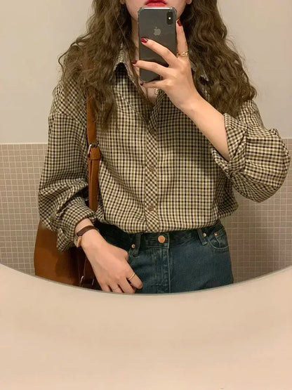 Fashion Casual Women's Plaid Shirt Autumn New Boutique Ladies Blouse and Tops Female Long Sleeve Blouses Clothes