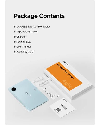 Doogee Tab A9 Pro+ Tablet Pc 11-Inch Android 15 30Gb Ram(6+24) 128Gb Rom 8580Mah Battery Widevine L1 Support Tablet Dual Speakers