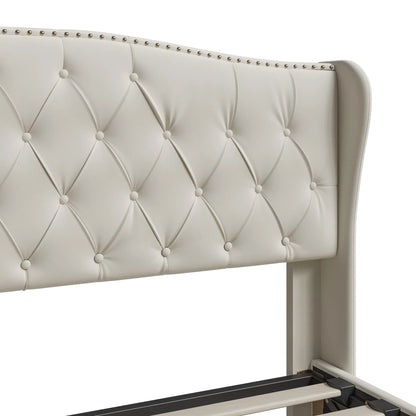 Lazyspace Samt gepolsterter Bettrahmen mit Lattenrost, hydraulisches Bett mit Stauraum, modernes Doppelbett mit Nietenverzierung