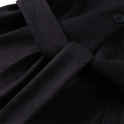 Winter warme Schnürung Damen mantel einfarbig Vintage Einreiher Mantel Mode Herbst Damen jacken neue Retro-Oberbekleidung.