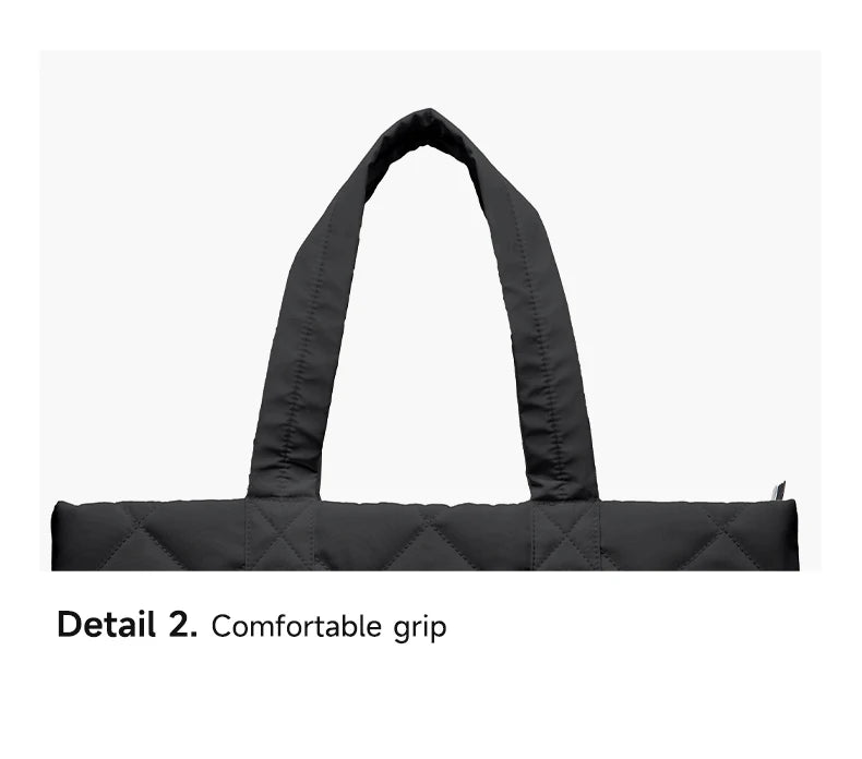 LEE Large Soft Puffer Bag Women Big Size College Students Laptop Book Quilted Tote Bag Lady Down-filled Shopping School Bags.