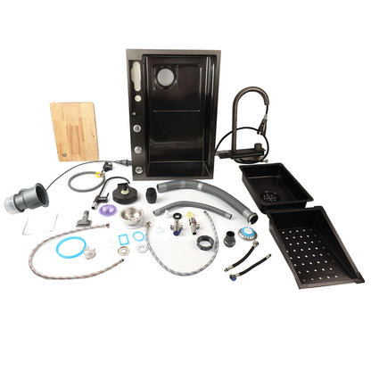 Küchenspüle unter der Theke, 68 x 45 cm, verdickter Edelstahl, Digitalanzeige, Küchenspüle, Küchenspüle, Unterbauwaschbecken