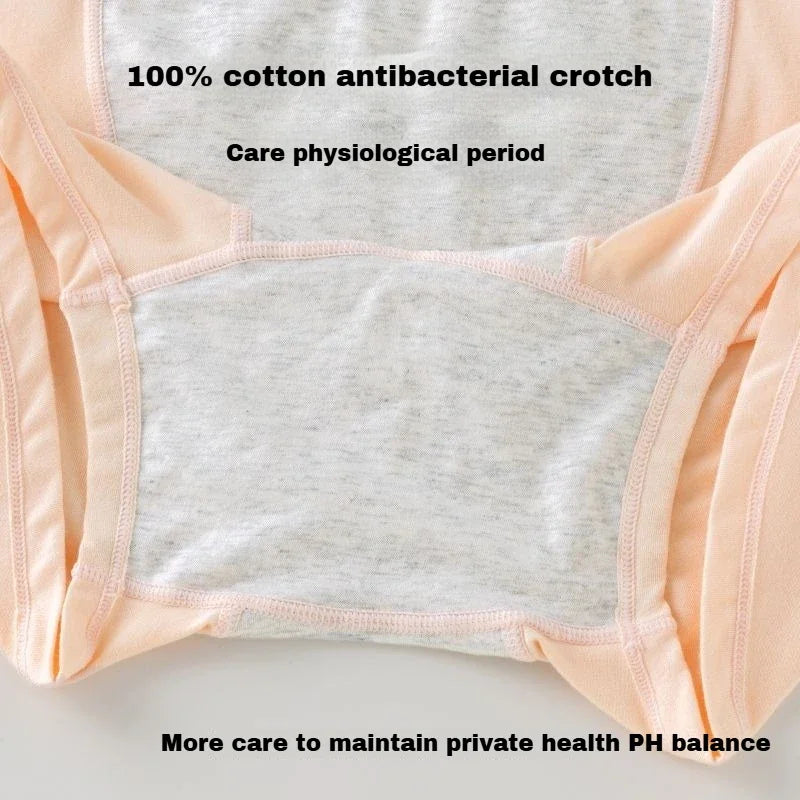 Women's Boxer Physiological Underpants Menstrual Underwear Cotton Briefs Breathable Large Size Fat Girl Boxers Skirt Safety Pant.