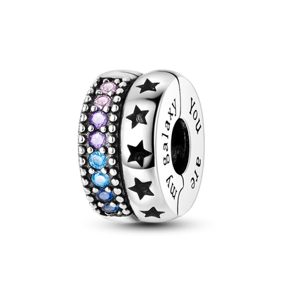 Silver Clasp 925 Sterling Silver CZ pave Clip Charms Daisy Beads Stopper Safety Chain fit Original Bangle Bracelet Jewelry Clip