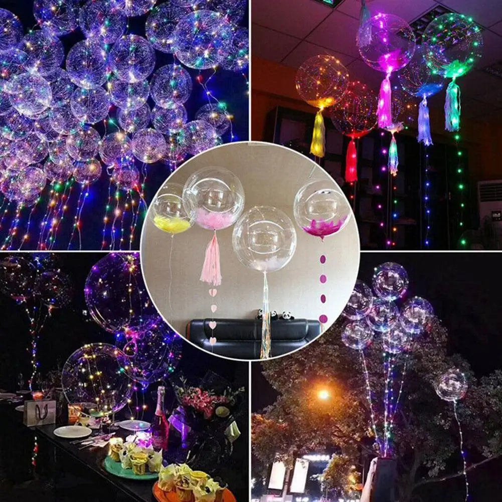 6 stücke 3 satz Transparent Party Glow Bobo Led Ball Leuchten Ballons Hochzeit Blase Ballon Hochzeit Geburtstag Dekoration einzigen.