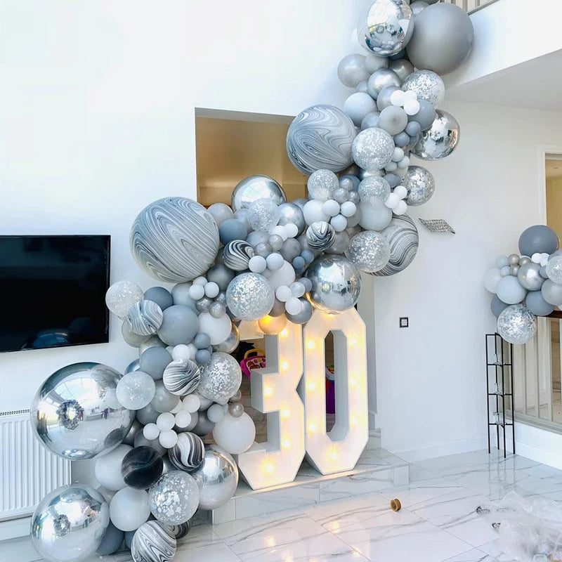 20/10/5Pcs 4D Runde Folienballons 10/18/22 zoll Metall Rose Gold Silber 4D Folienballons Helium Luft Globos Geburtstag Hochzeit Dekor