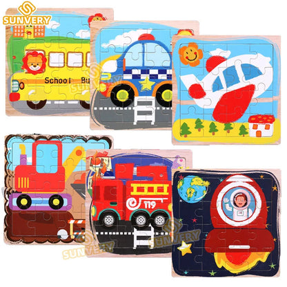 9/16 Jigsaw Puzzles for Kids Ages 2 3 4 5 Toddler Wooden Puzzle Preschool Educational Toys Set Animals Puzzle for Boys and Girls