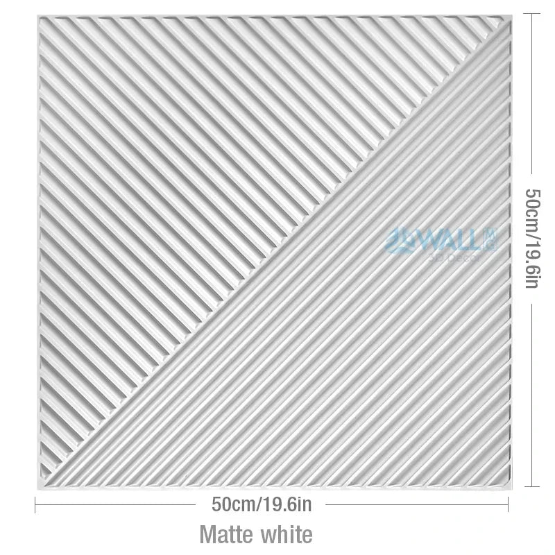 12 piece/3m² /50cm Decorative Textured PVC 3D Wall Panel 3D wall sticker Interior Wall Decor Living Room Bedroom in White/Black