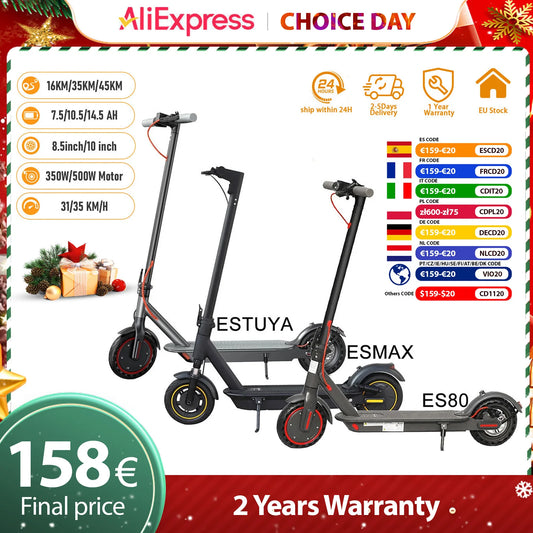 JUICEASE Portable Electric Scooter 16/45KM Smart APP 31/35KM/H Fast Speed 350W/1000W Waterproof IP65 Electric Kick Scooter.