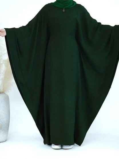 Ramadan Dubai Women Cotton Linen Khimar Abaya Saudi Arabia Turkey Islam Muslim Maxi Modest Dress Kebaya Robe Femme Musulmane