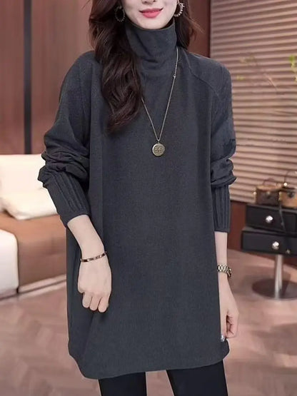High-necked German Velvet Warm Long-sleeved T-shirt Base Shirt for Women in Autumn and Winter Mid-length Inner Tops.