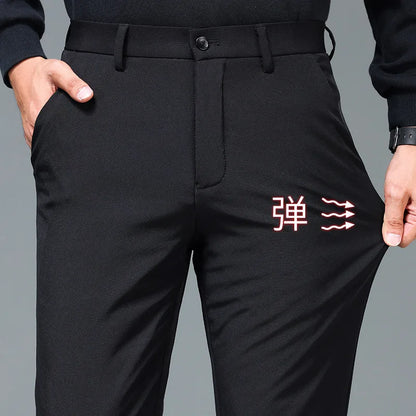 Men's Winter Formal Down Pants Goose Feather Warm Trousers Business Suit Pants for Man  calca termica masculina inverno PT-597.