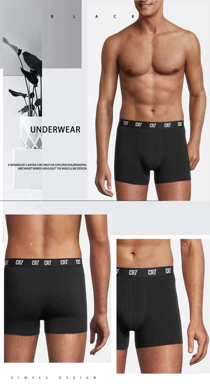 CRIIS SEVEN 7 Boxershorts für Herren, Cristiano Ronaldo, Basic-Unterwäsche aus Baumwolle, Herren-Badehose, Turnhose, bequeme Unterhose