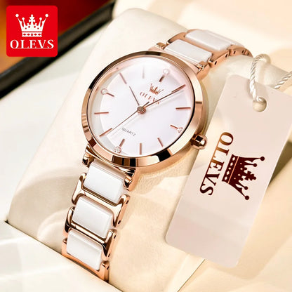 OLEVS Women's Wristwatch Luxury Brand Watch for Women Elegant Bracelet Waterproof Fashion Quartz Ladies Watches Reloj Para Mujer.