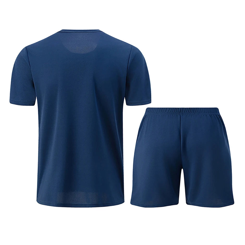 1/2/4 Piece Men's Quick Drying Sports Suit Casual Breathable Short Sleeved T-shirt Pocket Versatile Shorts For Teenagers To Wear.