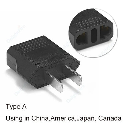 US-Elektrostecker-Adapter, europäisch, EU auf US, Amerika, China, CN, Kanada, CA, Reiseadapter, 2-poliger Stecker, Typ A, Konverter, Netzteil