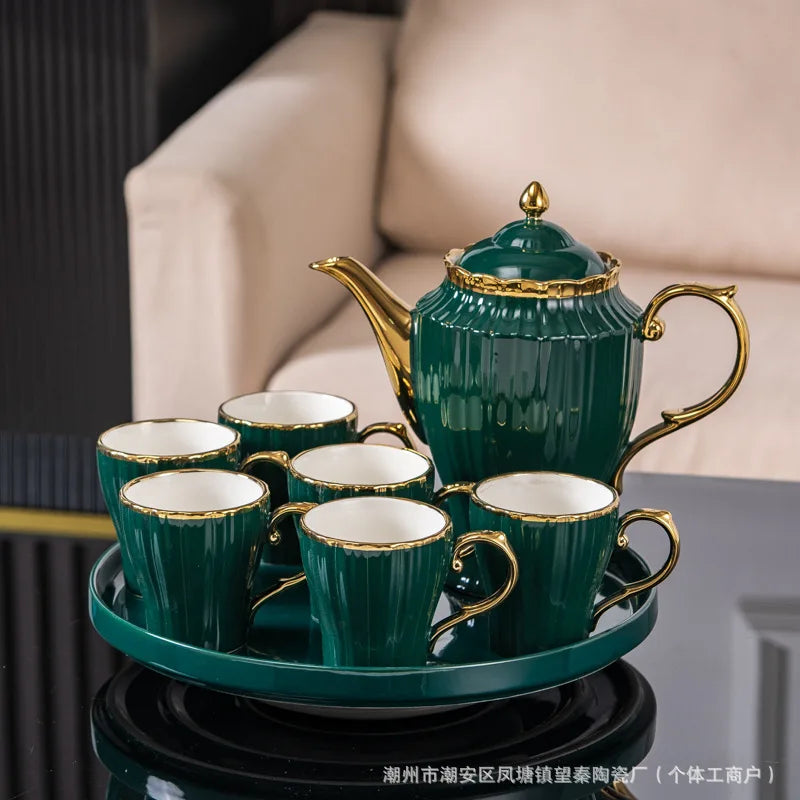 New high-value European ceramic coffee set, color glaze, high-end Phnom Penh coffee cup saucer, afternoon tea set