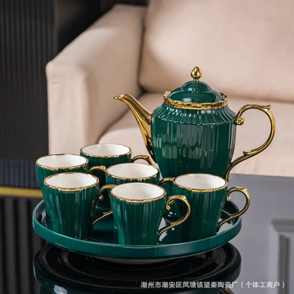 New high-value European ceramic coffee set, color glaze, high-end Phnom Penh coffee cup saucer, afternoon tea set