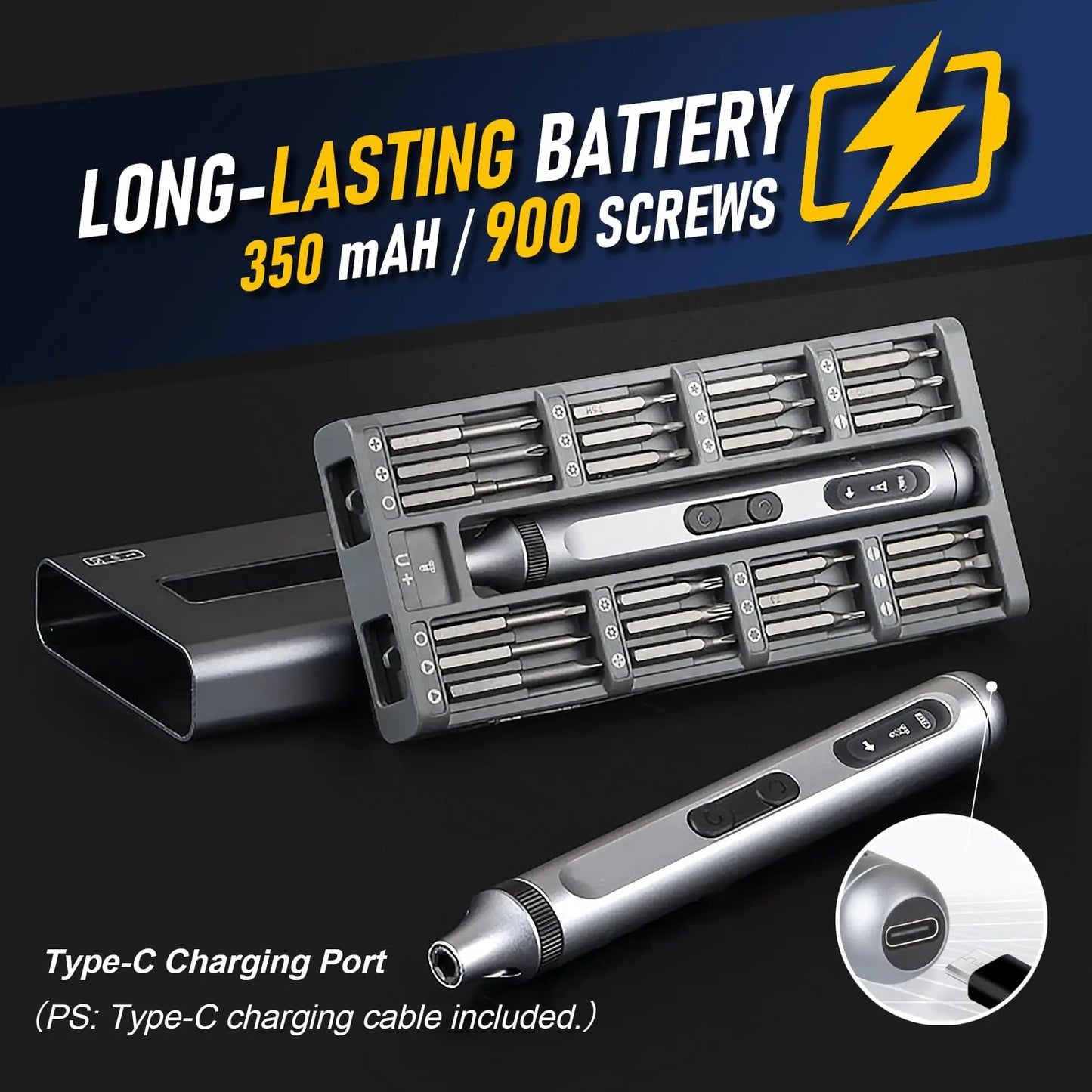 51 in 1 Elektro-Schraubendreher-Set Typ-C-Ladegerät Akku-Schrauben dreher Präzisions-Magnet-Bits für Telefon-PC DIY-Reparatur werkzeug