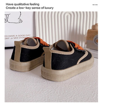 Children Fashion Versatile Soft Canvas Shoes Floral Print Casual Kids Shoes Drop Shipping Lace-up 2023 Spring New for Boys Flats.