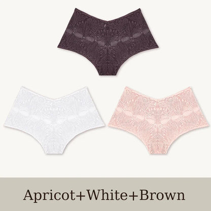 3Pcs Women's Seamless Lace Briefs Women Plus SizePanties Solid Color Breathable Underwear Female Low Waist Soft Lingerie S-XL.