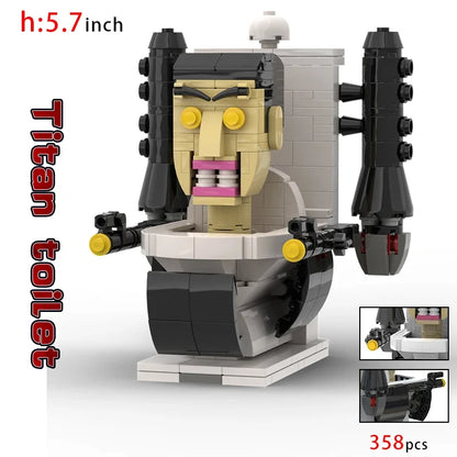 Moc Skibidi Toilet Action Figures builing blocks,Camerman Titan Speakerman Surveillance Man TVMan Boys Bricks Toys For Kids Gift