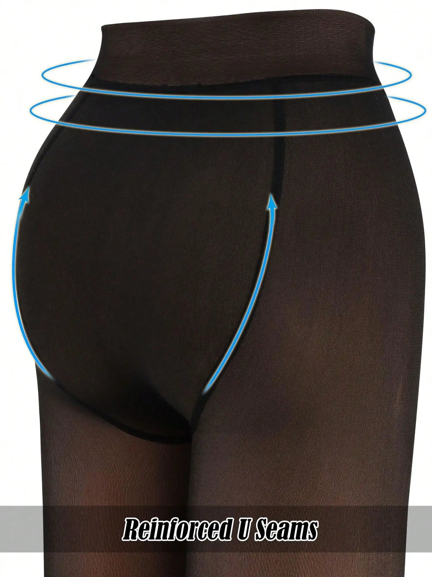 Luxtrada Womens Plus Size Thick Winter Tummy Control Fleece Lined Sheer Tights Fake Translucent Warm Leggings Thermal Opaque