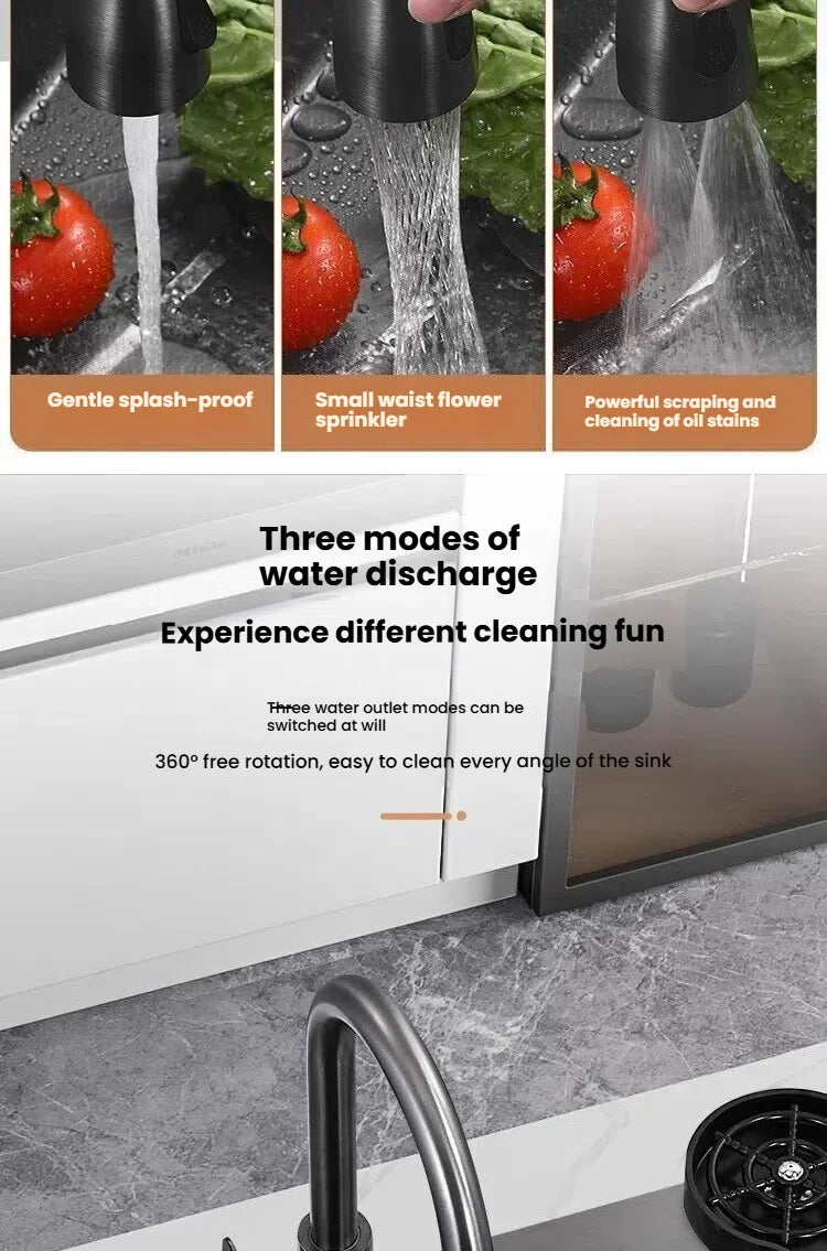 Gray Stainless Steel Kitchen Sink Large Single Slot Multifunctional Nano Honeycomb Embossed Wash Dish Basin Undermount Basin