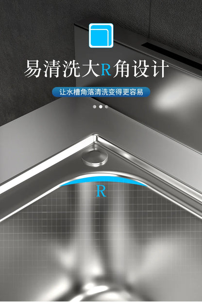 Free Standing Whole Body 100% Stainless Steel 304 Vegetables Wash Basin Kitchen Sink Pool with Bracket and Board